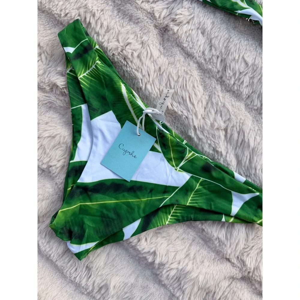 CUPSHE Green Tropical Leaf‎ Bikini Set | NWT - SIZE S